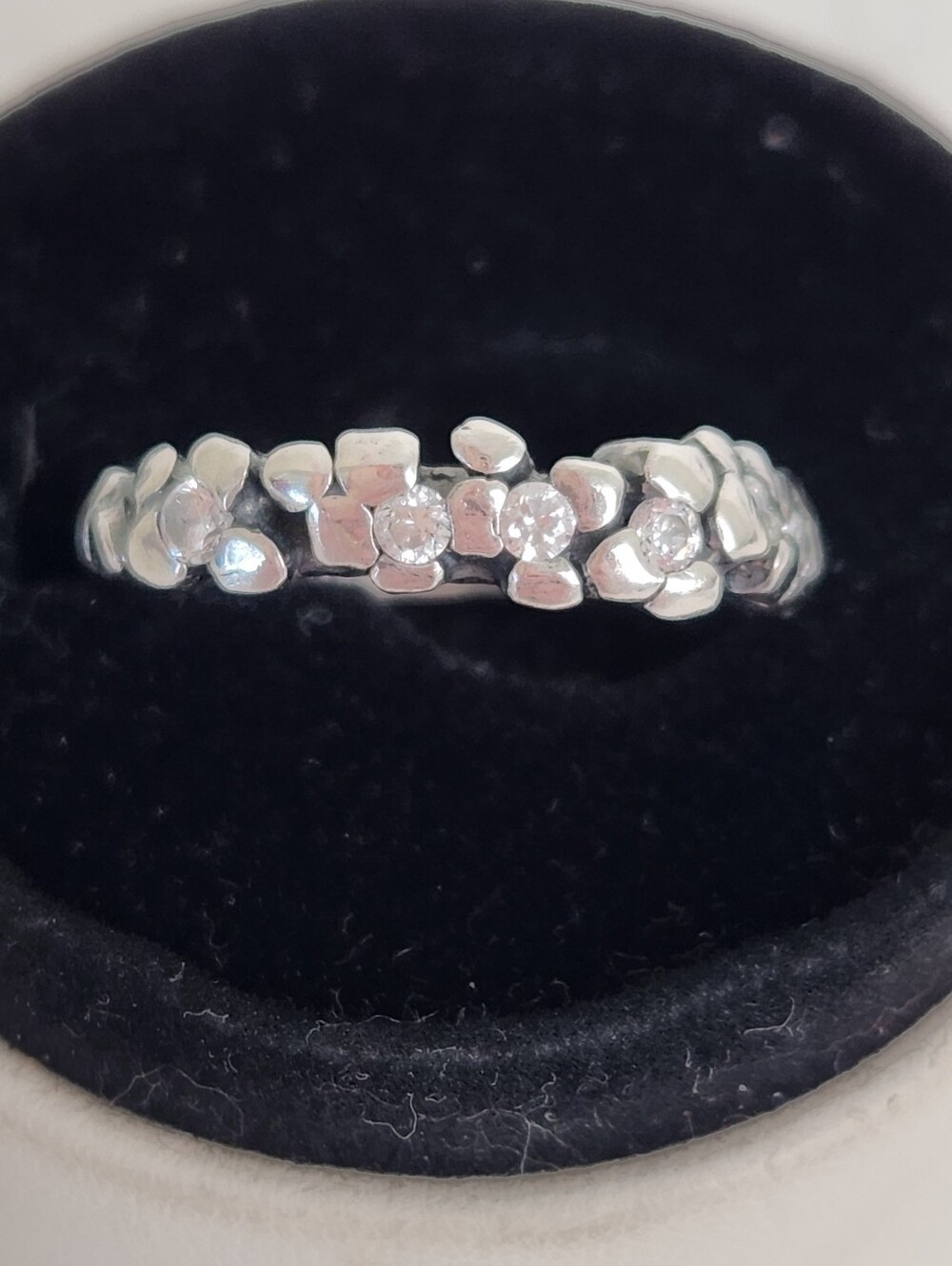 Italian Silver Rhinestone Ring